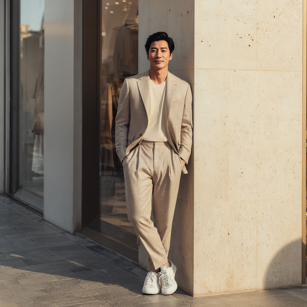 정장 바지을 입은 모델