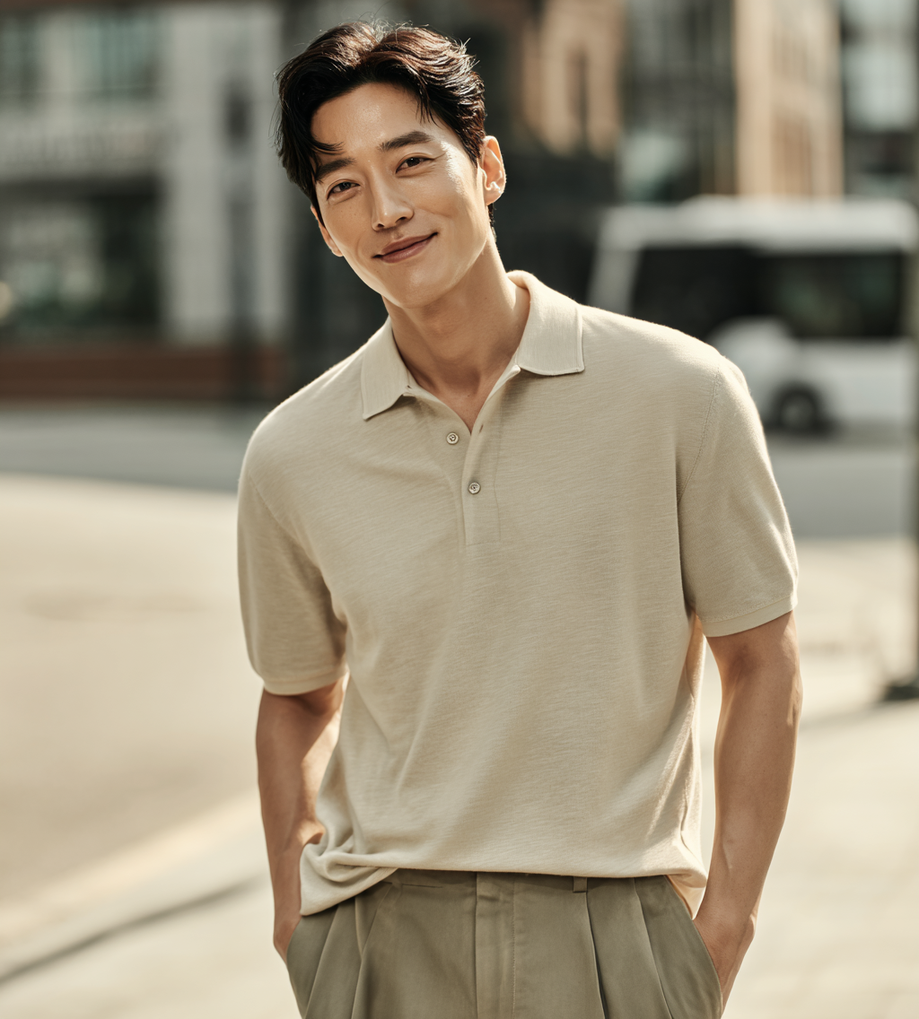 카라티을 입은 모델