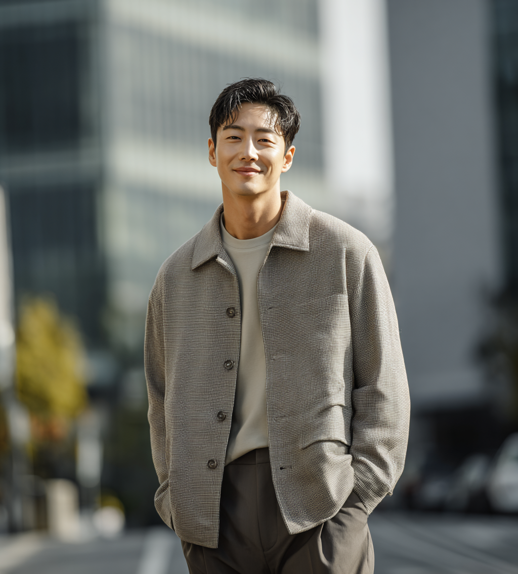 숏코트을 입은 모델