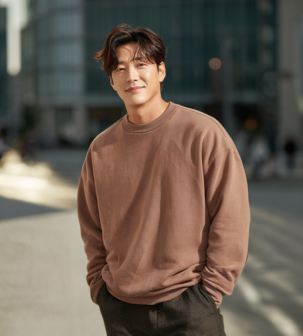 맨투맨을 입은 모델