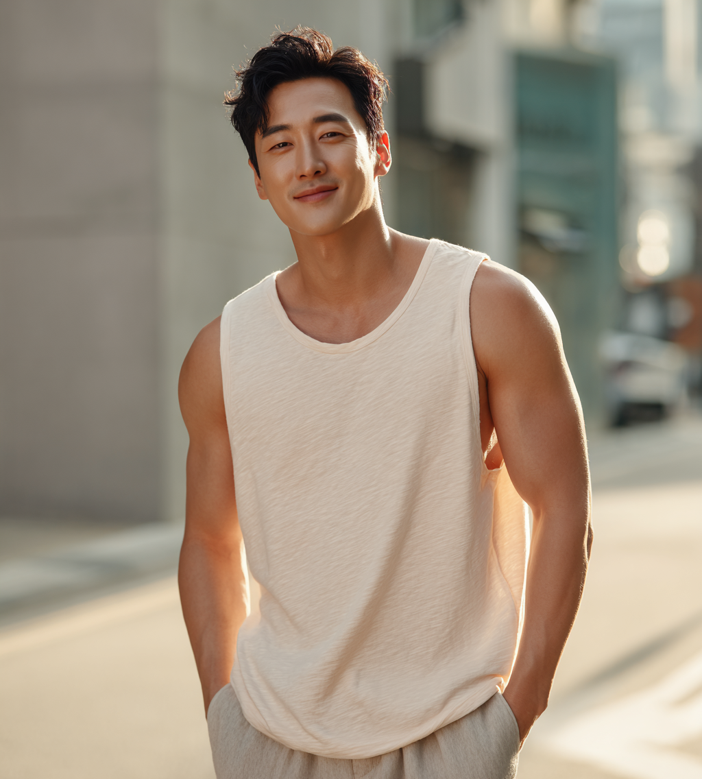 나시을 입은 모델